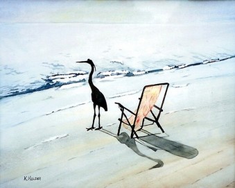 heron on beach